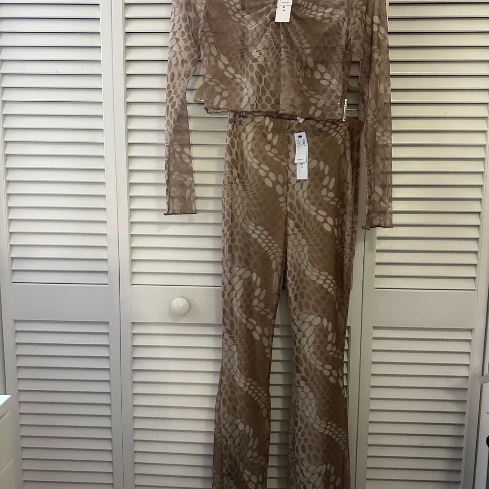 Topshop Brown Patterned 2 Piece Set